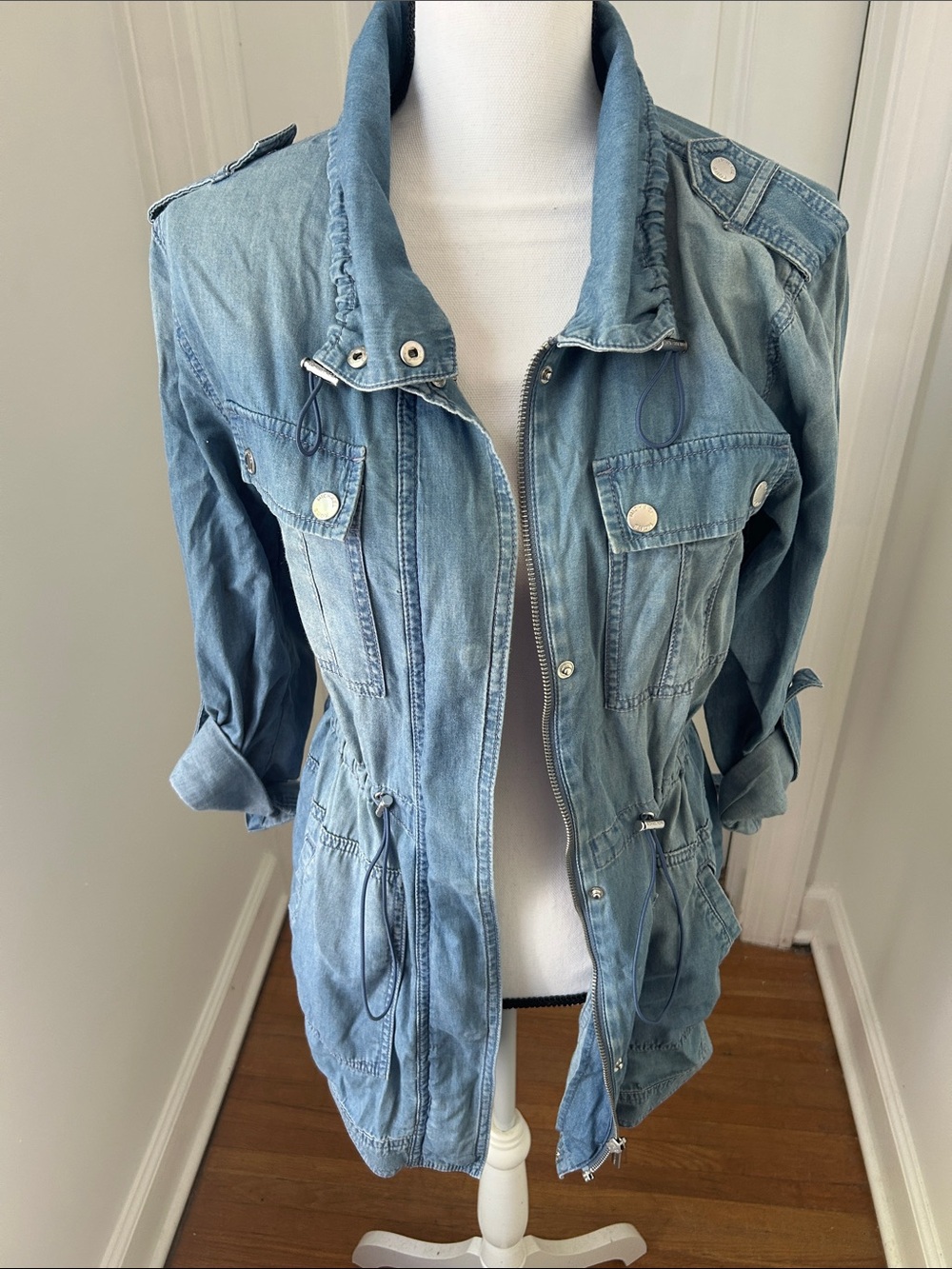 Michael Kors Light Blue Denim Utility Jacket
